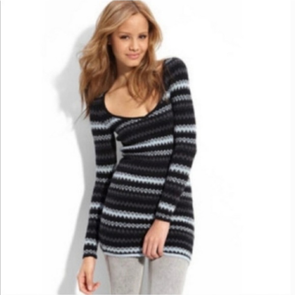Thermique Free People Femme - Bleu, Fair Isle, Brodé, Henley - Taille M
